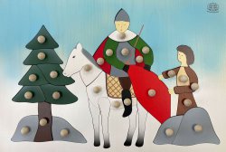 Heiliger Martin - Puzzle, Hintegrund blau-weiß