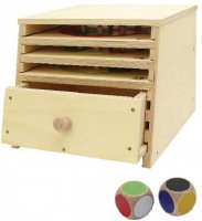 Box mit Schublade und 2x Würfel zum Mandala Set klein