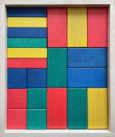 Holzkasten 42 Teile farbig