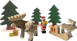 Weihnachtsmann mit Rentierschlitten