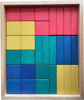 Holzkasten 30 Teile farbig