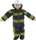 Feuerwehrmann graue Haare - kleine Biegepuppe