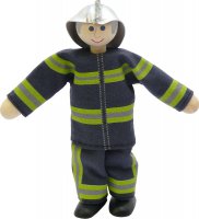 Feuerwehrmann graue Haare - kleine Biegepuppe