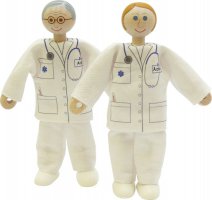 Arzt+Ärztin 2 Stk., kleine Biegepuppen